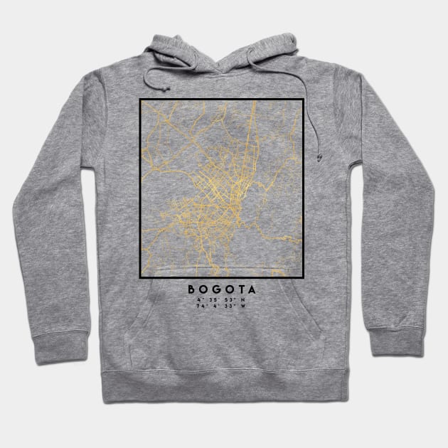 BOGOTA COLOMBIA CITY STREET MAP ART Hoodie by deificusArt